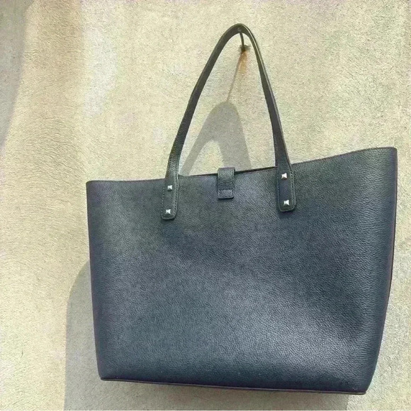 MICHAEL Kors Navy Blue Karson Large Carry All Leather  Tote - Picture 5 of 11